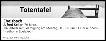 Anzeige von Totentafel vom 29.07.2017 von MGO
