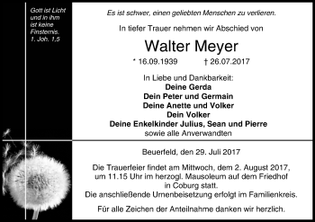 Anzeige von Walter Meyer von MGO