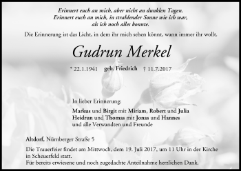 Anzeige von Gudrun Merkel von MGO