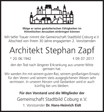 Anzeige von Stephan Zapf von MGO