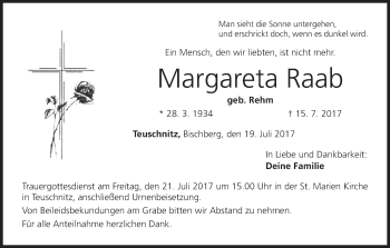 Anzeige von Margareta Raab von MGO