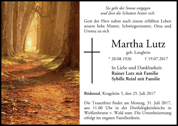 Anzeige von Martha Lutz von MGO