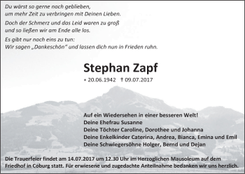 Anzeige von Stephan Zapf von MGO