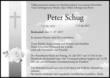 Anzeige von Peter Schug von MGO