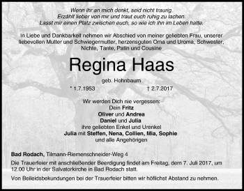 Anzeige von Regina Haas von MGO