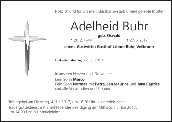 Anzeige von Adelheid Buhr von MGO