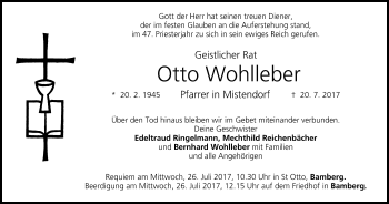Anzeige von Otto Wohlleber von MGO