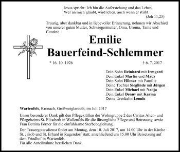 Anzeige von Emilie Bauerfeind-Schlemmer von MGO