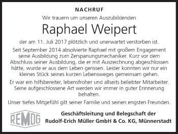 Anzeige von Raphael  Weipert von MGO