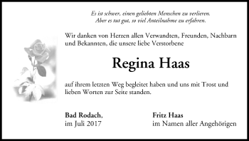 Anzeige von Regina Haas von MGO