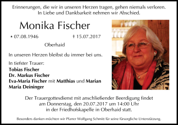 Anzeige von Monika Fischer von MGO