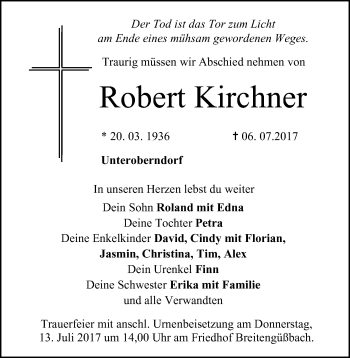 Anzeige von Robert Kirchner von MGO
