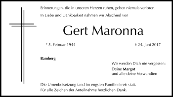 Anzeige von Gert Maronna von MGO