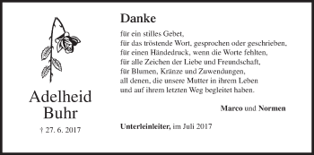 Anzeige von Adelheid Buhr von MGO