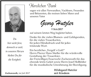 Anzeige von Georg Hutzler von MGO