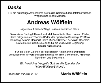 Anzeige von Andreas Wölflein von MGO