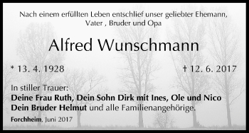Anzeige von Alfred Wunschmann von MGO