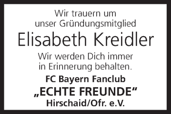 Anzeige von Elisabeth Kreidler von MGO