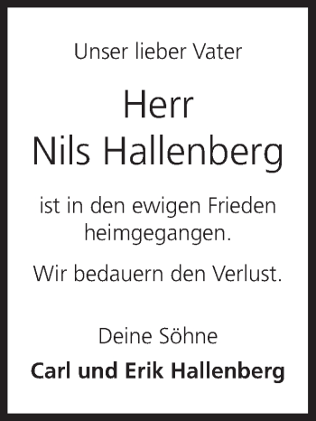 Anzeige von Nils Hallenberg von MGO
