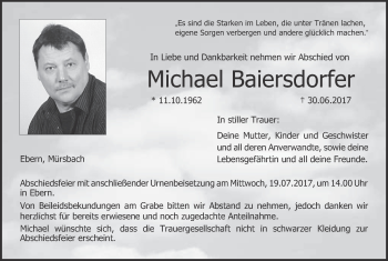 Anzeige von Michael Baiersdorfer von MGO