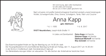 Anzeige von Anna Kapp von MGO