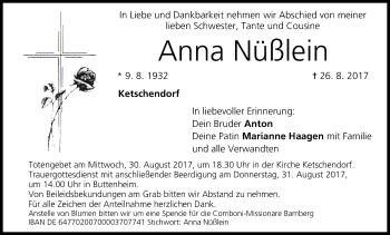 Anzeige von Anna Nüßlein von MGO