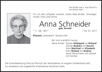 Anzeige von Anna Schneider von MGO