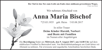 Anzeige von Anna Maria Bischof von MGO