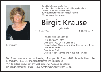 Anzeige von Birgit Krause von MGO