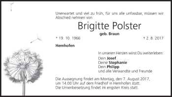Anzeige von Brigitte Polster von MGO