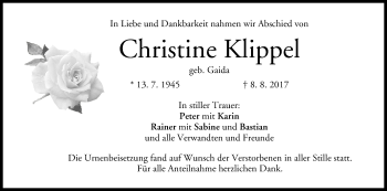 Anzeige von Chistine Klippel von MGO