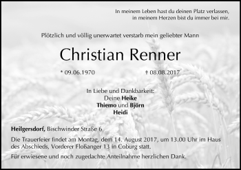 Anzeige von Christian Renner von MGO