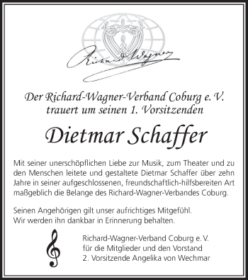 Anzeige von Dietmar Schaffer von MGO