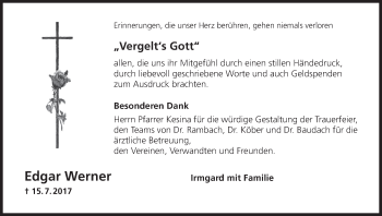 Anzeige von Edgar Werner von MGO