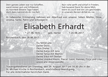 Anzeige von Elisabeth Erhardt von MGO
