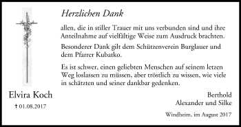 Anzeige von Elvira Koch von MGO