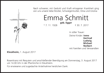 Anzeige von Emma Schmitt von MGO