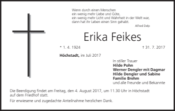 Anzeige von Erika Feikes von MGO