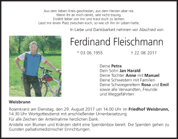 Anzeige von Ferdinand Fleischmann von MGO
