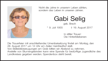 Anzeige von Gabi Selig von MGO