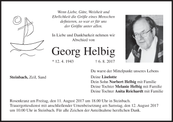Anzeige von Georg Helbig von MGO