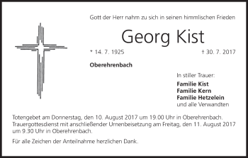 Anzeige von Georg Kist von MGO