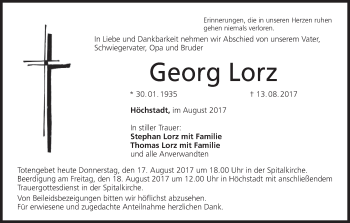 Anzeige von Georg Lorz von MGO