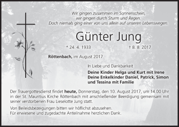 Anzeige von Günter Jung von MGO