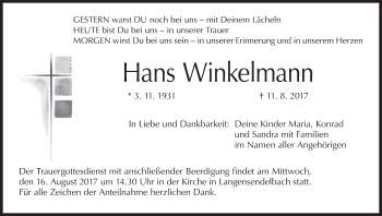 Anzeige von Hans Winkelmann von MGO