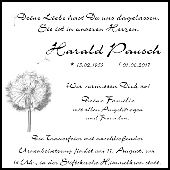 Anzeige von Harald Pausch von MGO