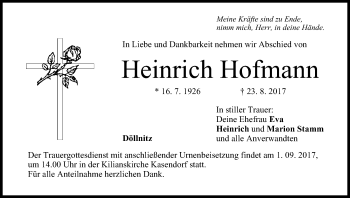 Anzeige von Heinrich Hofmann von MGO