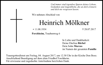 Anzeige von Heinrich Mölkner von MGO