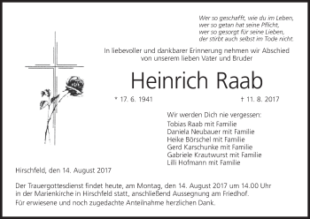 Anzeige von Heinrich Raab von MGO