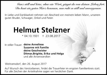 Anzeige von Helmut Stelzner von MGO